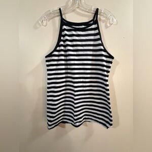 Torrid Black and White Striped Tank Top